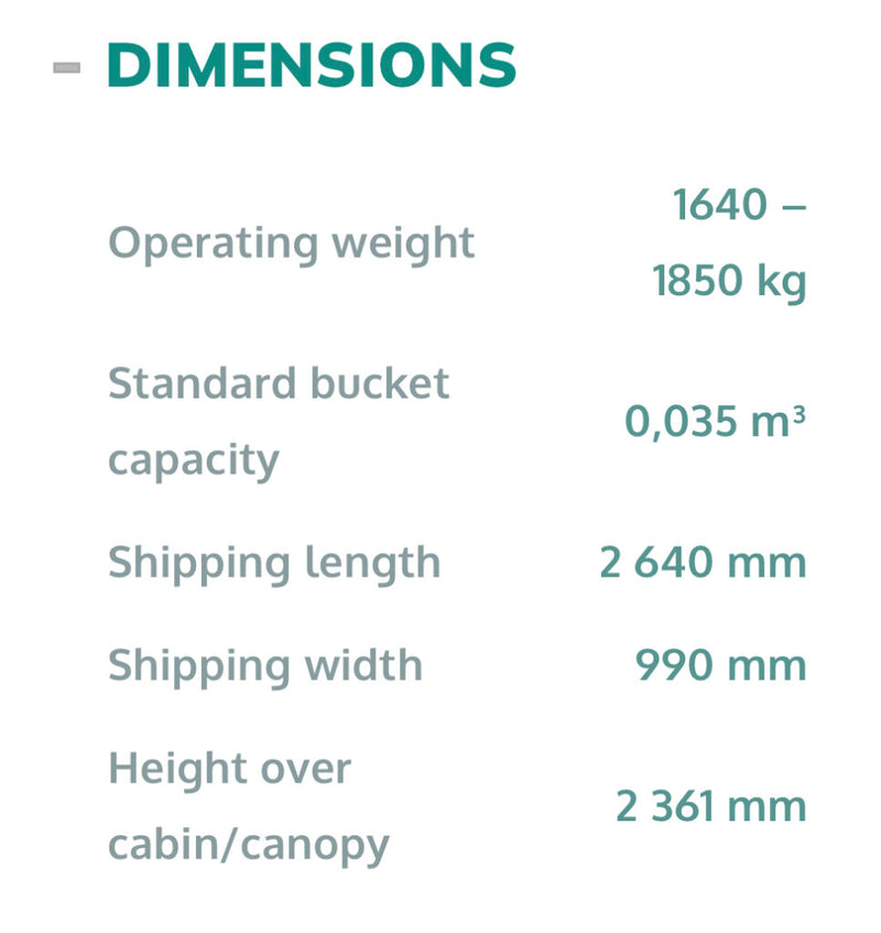 Minigraver 1,8 ton, Sunward SWE17 m. joystick